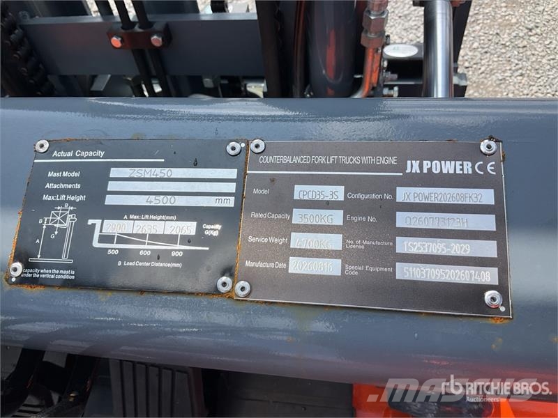  JX POWER CPCD35-3S 7700 lb Pneumatic Tire Forklift Інше