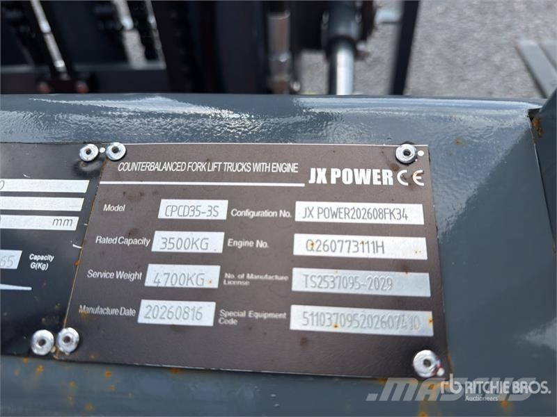  JX POWER CPCD35-3S 7700 lb Pneumatic Tire Forklift Інше
