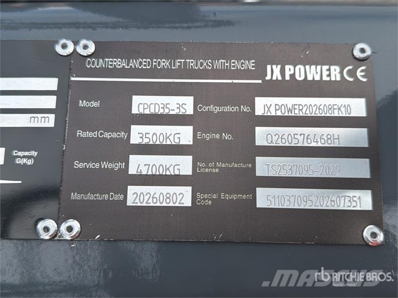 JX Power CPCD35-3S 7700 lb Pneumatic Tire Montacar Інше