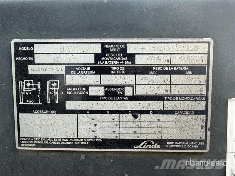 Linde H325D 7000 lb Montacargas / Forklift شاحنات ذات رافعات شوكية - أخرى