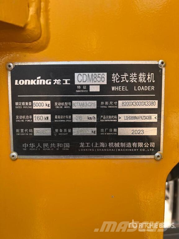 Lonking CDM856 Cargador sobre Neumaticos / Wheel Loader Kolové nakladače