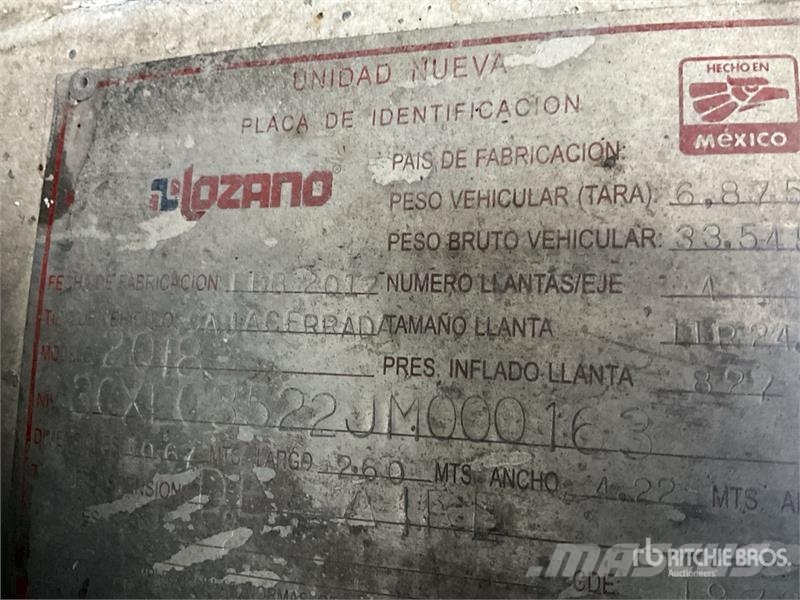  Lozano 35 ft x 102 in T/A Caja Seca / Van Trailer مقطورات ذات هيكل صندوقي