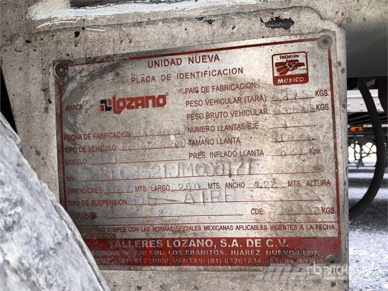  Lozano 35 ft x 102 in T/A Caja Seca / Van Trailer Remorque Fourgon