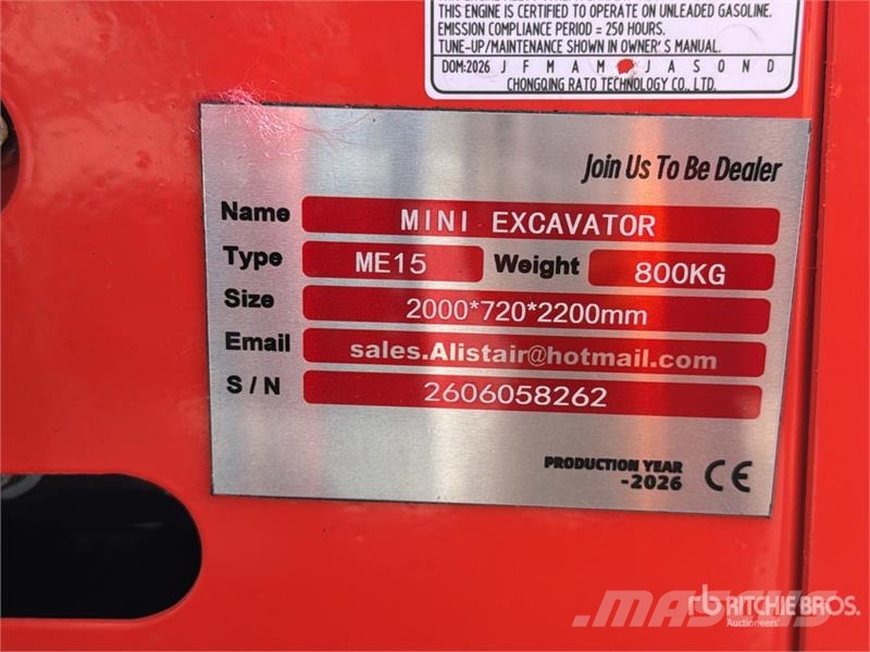 ME15 Miniexcavadora (Sin Usar) / Mini Excavator (U Miniekskavaatorid < 7 t