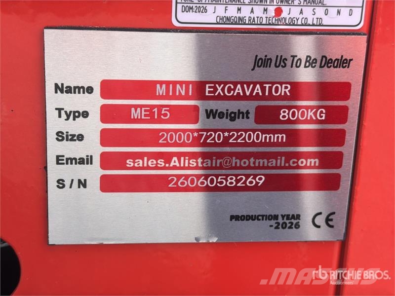  ME15 Miniexcavadora (Sin Usar) / Mini Excavator (U Miniekskavaatorid < 7 t