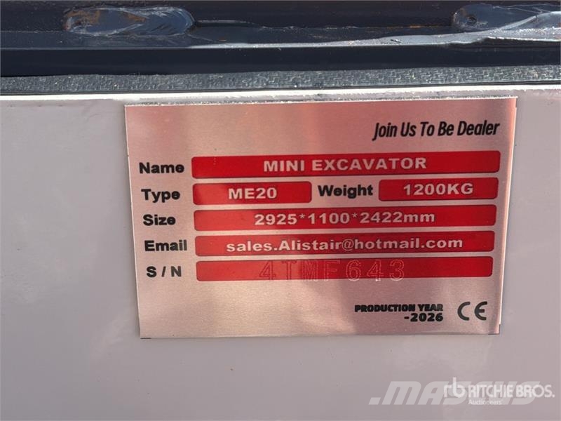 ME20-YELLOW Miniexcavadora (Sin Usar) / Mini Excav Miniekskavaatorid < 7 t