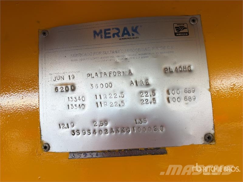 Merak PL40HC 40 ft Tri/A Plataforma / Flatbed Trai Flatbed/Dropside trailers