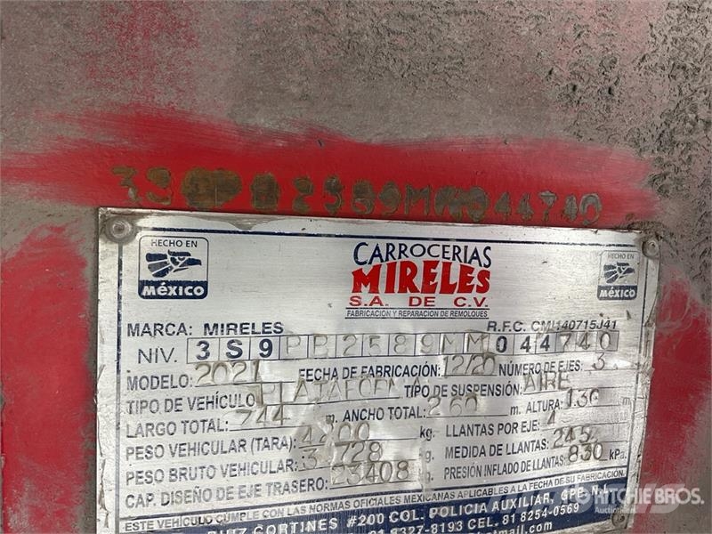  Mireles 24 ft Tri/A Plataforma / Flatbed Trailer Platformas/izkraušana no sāniem