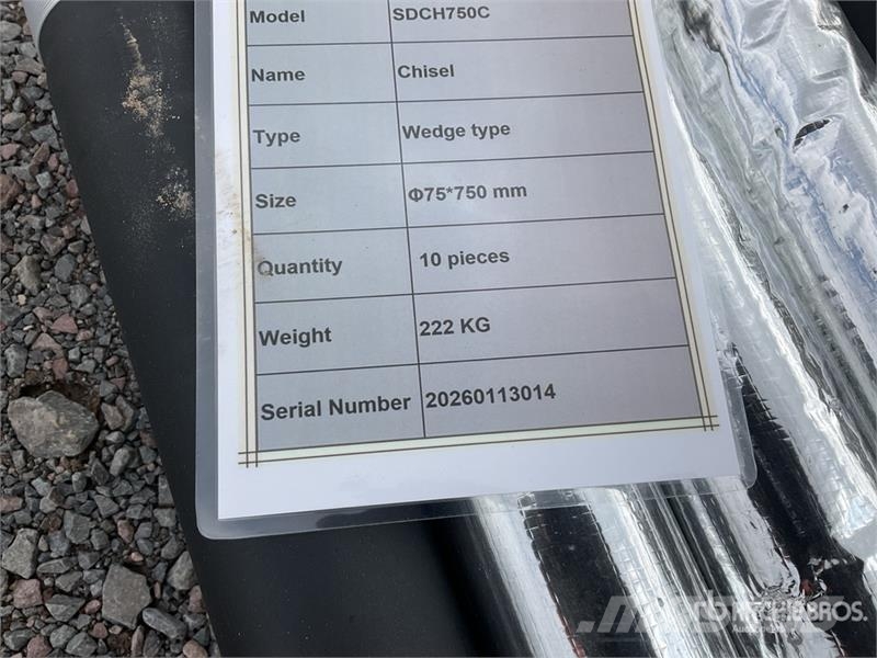 Quantity of (10) SDCH SDCH750C Lote de Cinceles p Kiti naudoti statybos komponentai