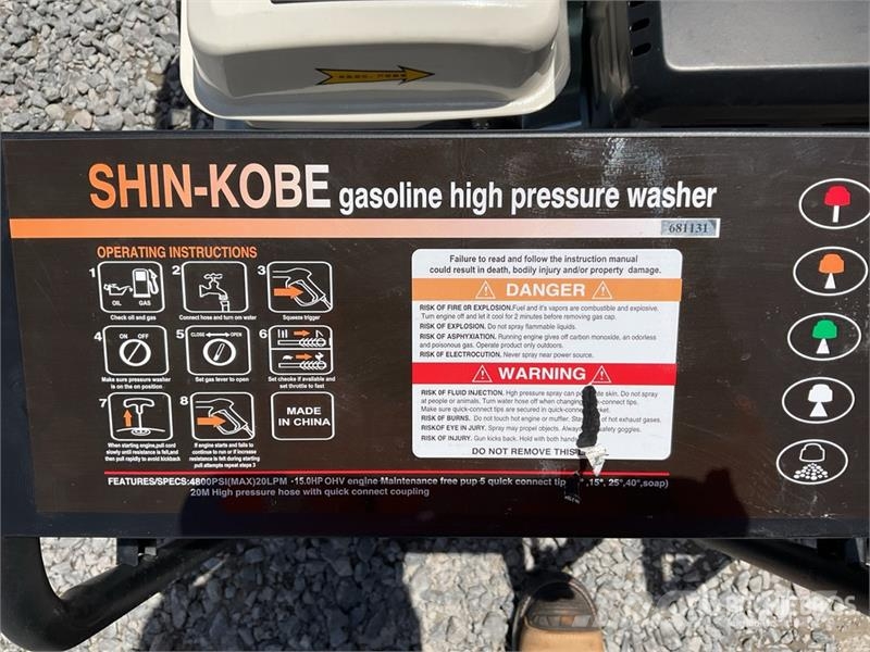  Quantity of (2)  Shin Kobe 4800PSI Lote de Lavador Düsük basinçli yikama makinalari
