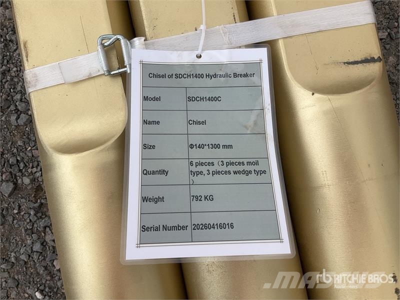 Quantity of (6) SDCH SDCH1400C Lote de Cinceles p Kiti naudoti statybos komponentai