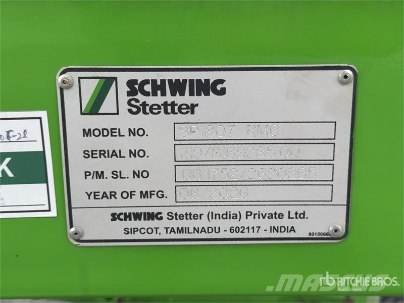 Schwing SP1807 RMC Bomba de Concreto (Sin Usar) / Concrete Betonpomptrucks