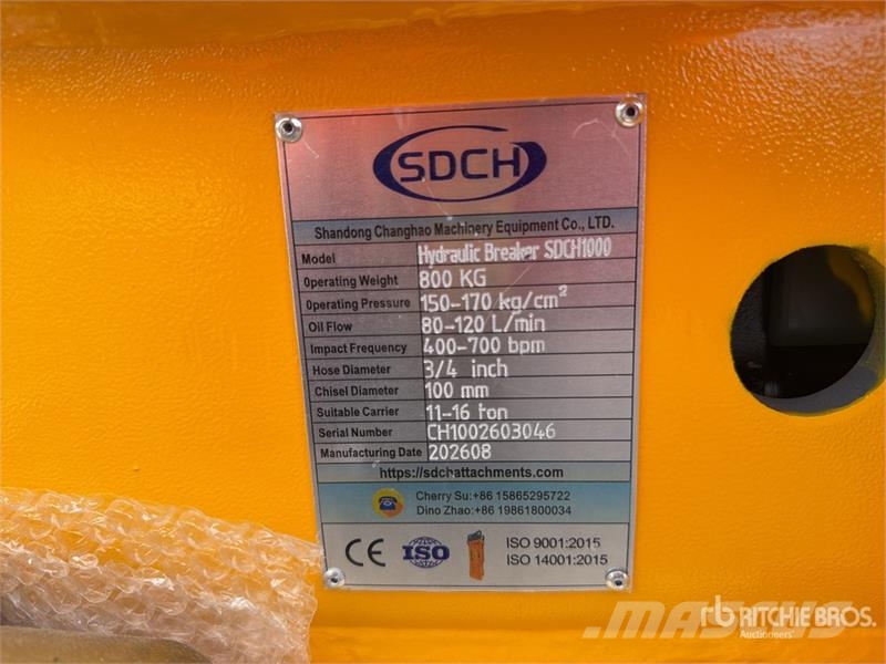  SDCH 1000 Martillo Hidraulico (Sin Usar) / Hydraul Hidrauliniai kūjai / Trupintuvai