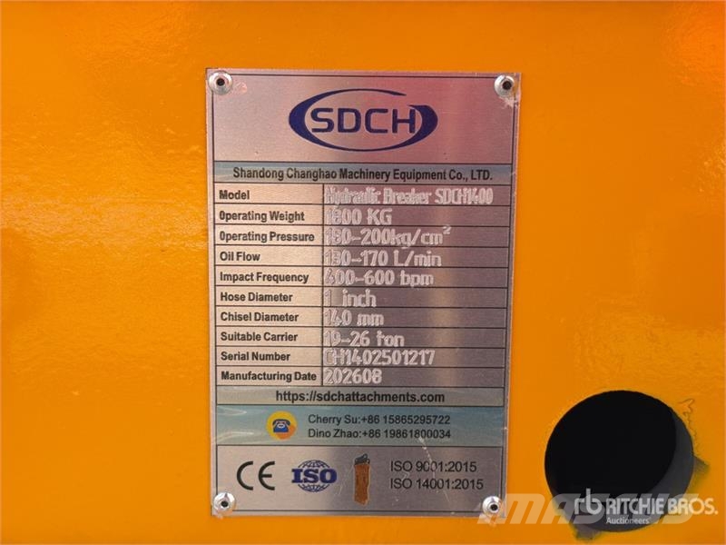 SDCH 1400 Martillo Hidraulico (Sin Usar) / Hydraul Hammers / Breakers