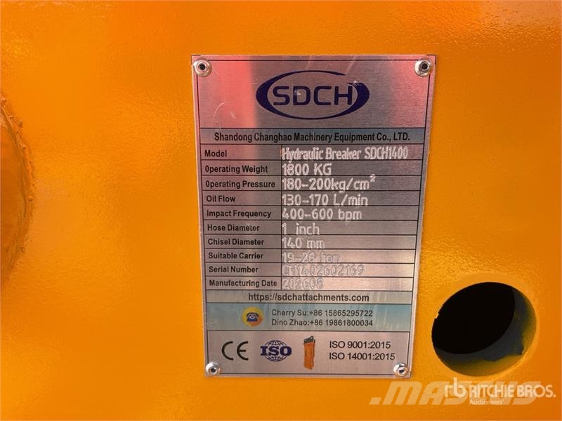 SDCH 1400 Martillo Hidraulico (Sin Usar) / Hydraul Hammers / Breakers