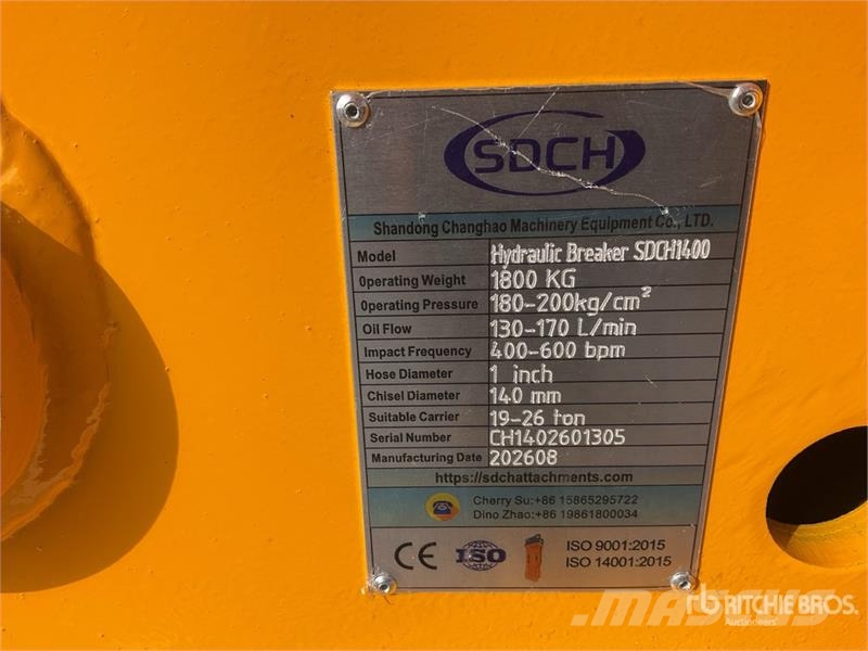 SDCH 1400 Martillo Hidraulico (Sin Usar) / Hydraul Hammers / Breakers