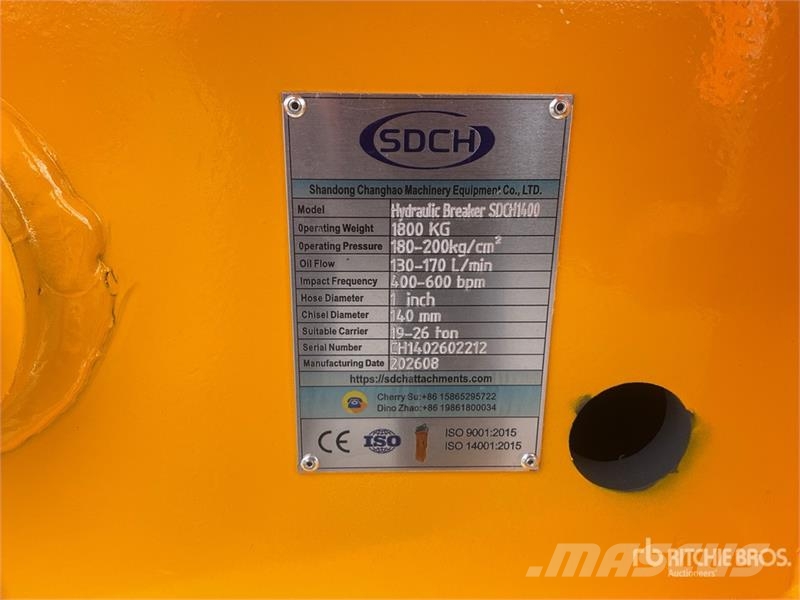  SDCH 1400 Martillo Hidraulico (Sin Usar) / Hydraul Hidrauliniai kūjai / Trupintuvai