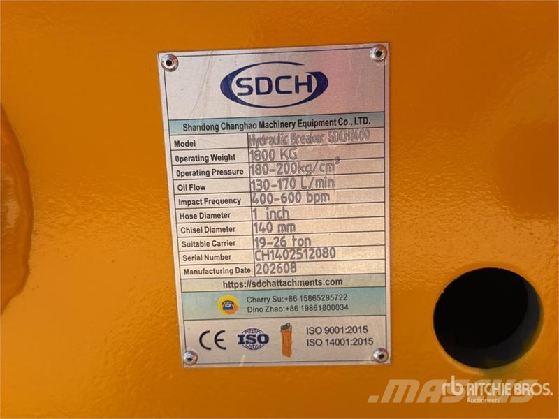 SDCH 1400 Martillo Hidraulico (Sin Usar) / Hydraul Hammers / Breakers