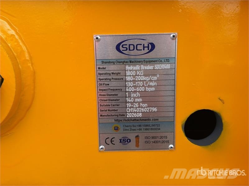  SDCH 1400 Martillo Hidraulico (Sin Usar) / Hydraul Hidrauliniai kūjai / Trupintuvai