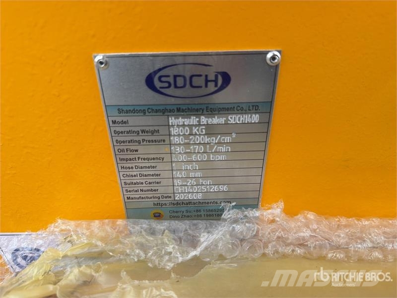 SDCH 1400 Martillo Hidraulico (Sin Usar) / Hydraul Hidrauliniai kūjai / Trupintuvai