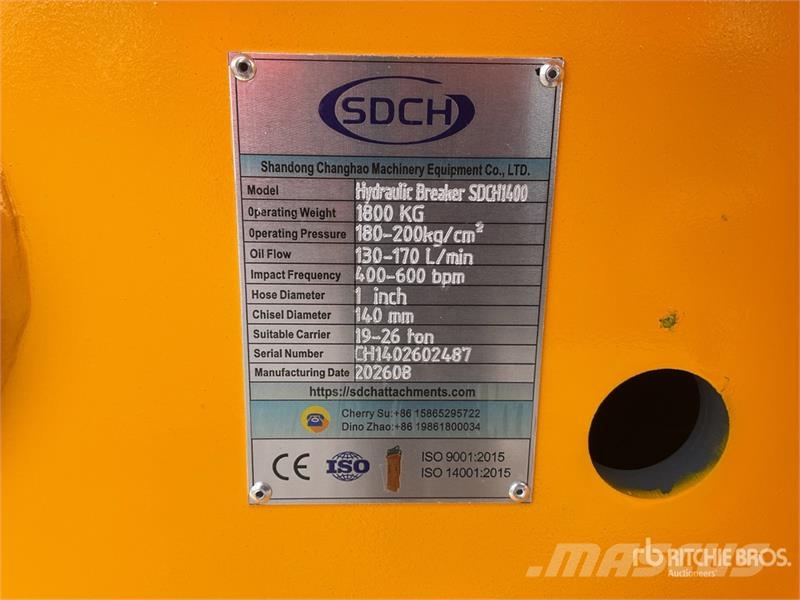 SDCH 1400 Martillo Hidraulico (Sin Usar) / Hydraul Hammers / Breakers