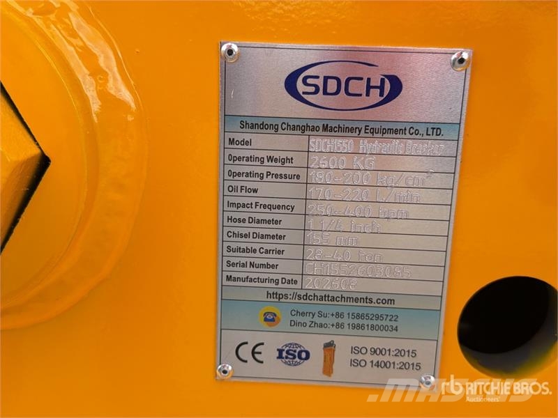  SDCH 1550 Martillo Hidraulico (Sin Usar) / Hydraul Hidrauliniai kūjai / Trupintuvai