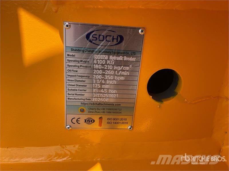 SDCH 1750 Martillo Hidraulico (Sin Usar) / Hydraul Hammers / Breakers