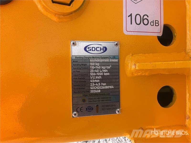 SDCH 450 Martillo Hidraulico para Minicargador (Si Hidrauliniai kūjai / Trupintuvai