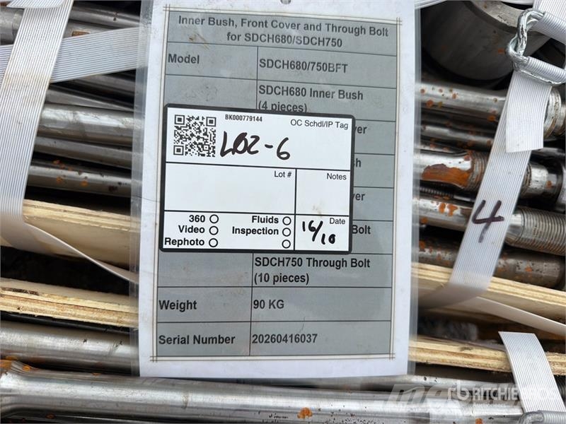 SDCH 680/750BFT Lote de Bujes, Cubiertas Delantera Kiti naudoti statybos komponentai