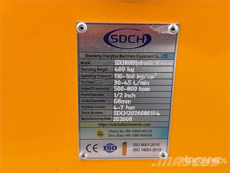 SDCH 680 Martillo Hidraulico (Sin Usar) / Backhoe Hammers / Breakers