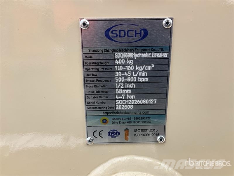 SDCH 680 Martillo Hidraulico (Sin Usar) / Backhoe Hammers / Breakers