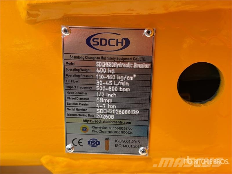 SDCH 680 Martillo Hidraulico (Sin Usar) / Hydrauli Hammers / Breakers