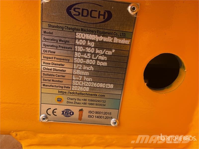 SDCH 680 Martillo Hidraulico (Sin Usar) / Hydrauli Hidrauliniai kūjai / Trupintuvai