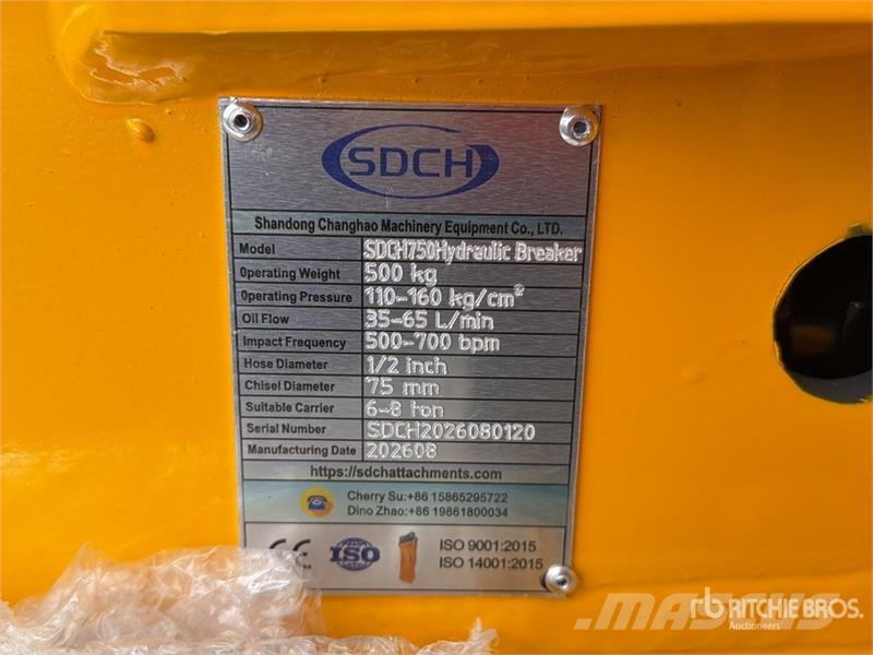 SDCH 750 Martillo Hidraulico (Sin Usar) / Hydrauli Hidrauliniai kūjai / Trupintuvai
