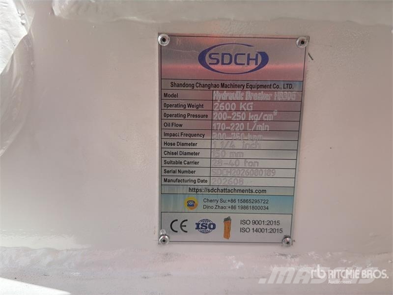 SDCH HB30G Martillo Hidraulico (Sin Usar) / Hydrau Hidrauliniai kūjai / Trupintuvai