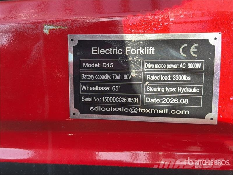 SDLOOL D15 3300 lb Montacargas Electrico (Sin Usar Elektriniai šakiniai krautuvai