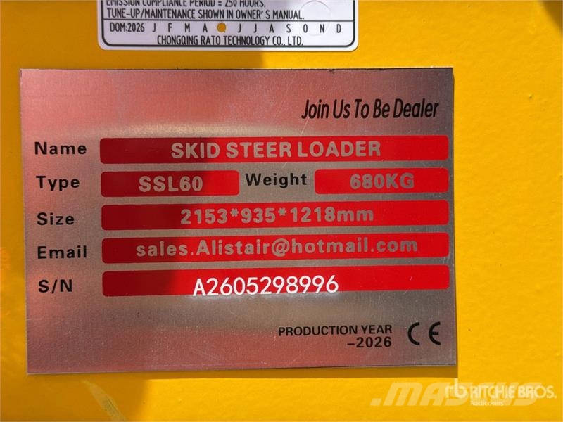  SSL60 Mini Minicargador (Sin Usar) / Mini Compact  لوادر انزلاقية التوجيه