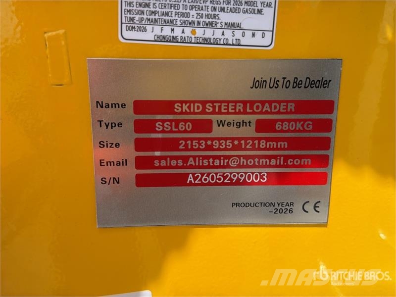  SSL60 Mini Minicargador (Sin Usar) / Mini Compact  لوادر انزلاقية التوجيه