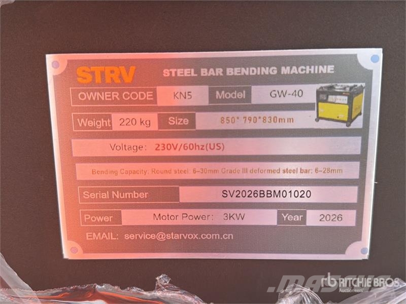 STARVOX GW-40 Dobladora de Varilla (Sin Usar) / Pi Pokladače potrubí