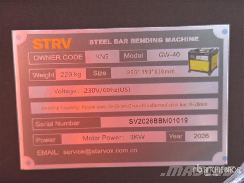 STARVOX GW-40 Steel Bar w/Angle Rebar Bender (Unus Betoonivalmistamistarvikud