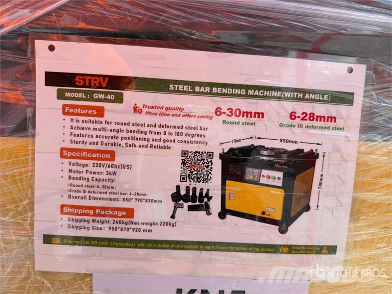 STARVOX GW-40 Steel Bar w/Angle Rebar Bender (Unus Betoonivalmistamistarvikud