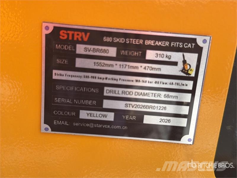 Starvox SV-BR680 Martillo Hidraulico para Minicarg Hydraulhammare