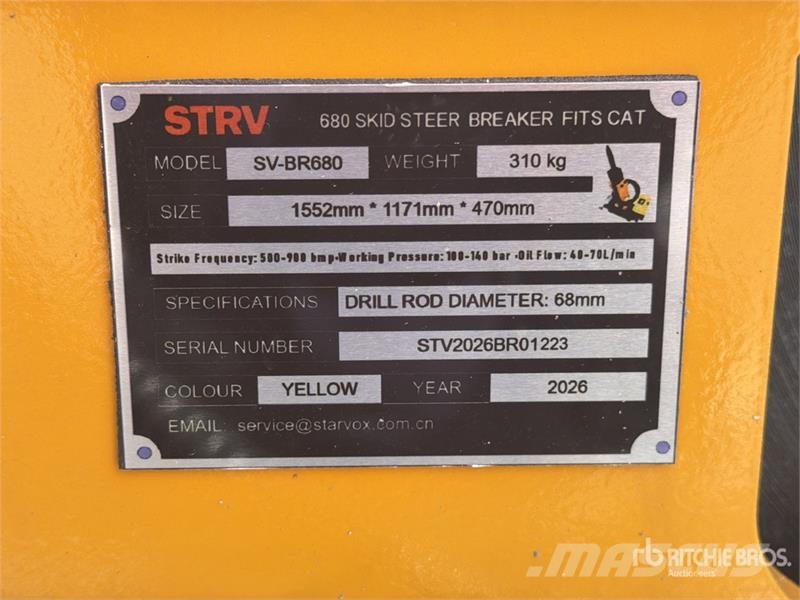 Starvox SV-BR680 Martillo Hidraulico para Minicarg Hydraulhammare