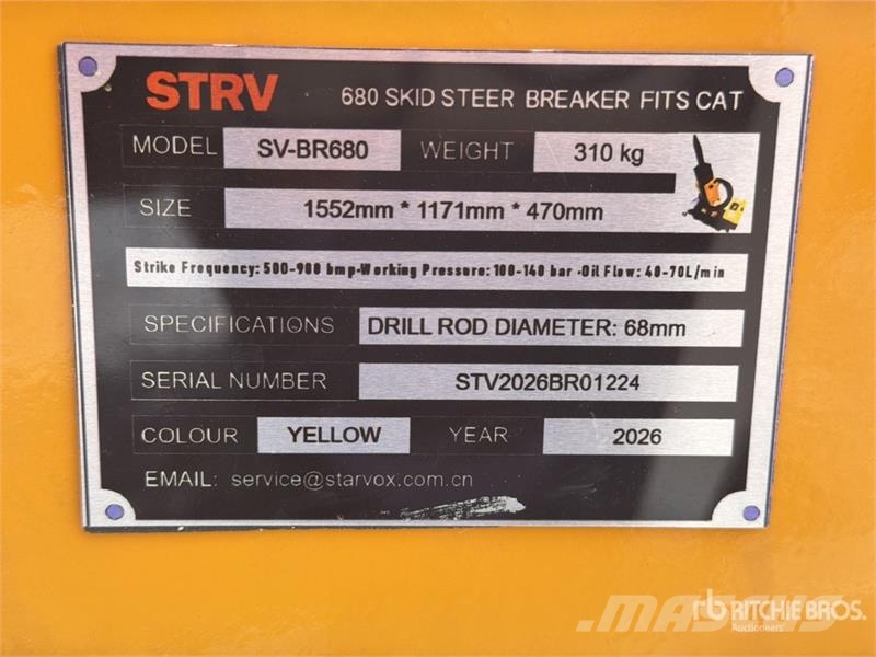 Starvox SV-BR680 Martillo Hidraulico para Minicarg Hydraulhammare