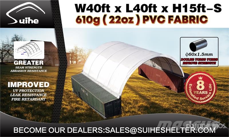 Suihe C404015S-610gPVC 40 ft x 40 ft Carpa Protectora pa Ostale komponente za građevinarstvo