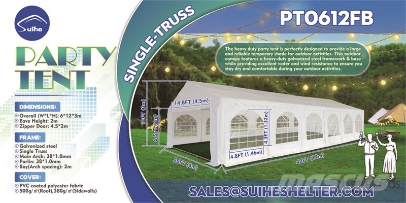 Suihe PT0612FB 40 ft x 20 ft Carpa Comercial para Evento Egyéb pótkocsik