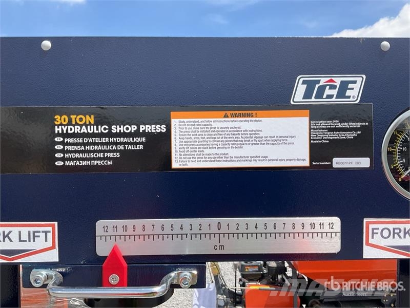  TCE 30 Hydraulic Shop Press (Unused) Otros componentes