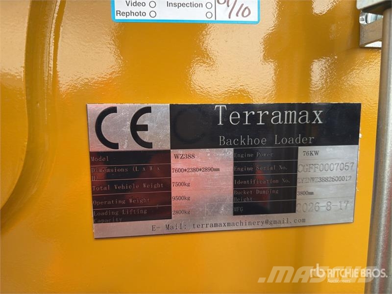 Terramax WZ388 4x4 Retroexcavadora (Sin Usar) / Ba Retrocargadoras