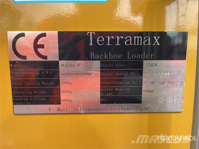 Terramax WZ388-F 4x4 Retroexcavadora (Sin Usar) / Εκσκαφείς Φορτωτές τύπου JCB