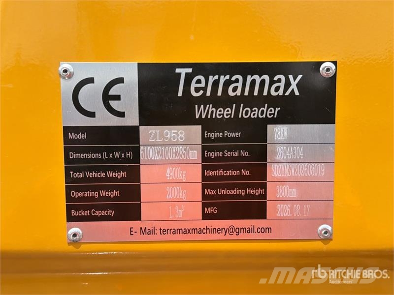  Terramax ZL958 Cargador sobre Neumaticos (Sin Usar Cargadoras sobre ruedas